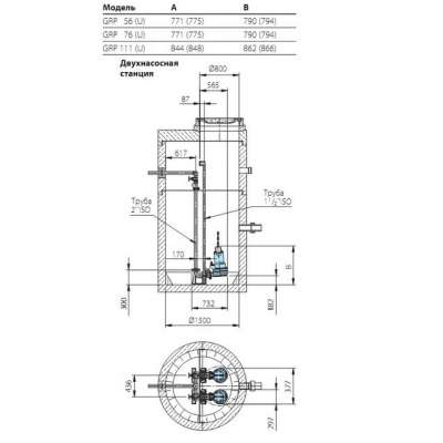 Фекальный насос с измельчителем HOMA Barracuda GRP 56 D